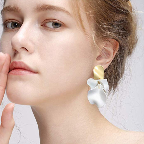 Ava Rose Petal Drop Earrings - Not Accept Offer 4-I-5-101 - Picture 3 of 5